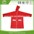 Waterproof Reusable PVC Red Raincoat